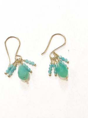 Chrysoprase And Amazonite Earrings