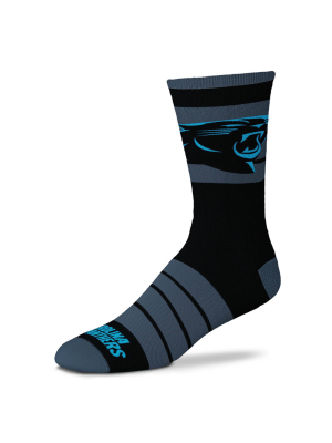 Nfl Carolina Panthers Black Crew Socks - L