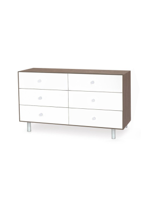 6 Drawer Dresser - Classic - White/walnut