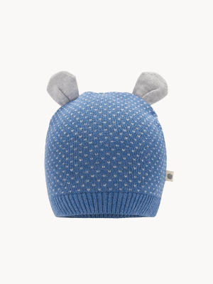 Bonnie Mob Knitted Hat With Ears - Blue