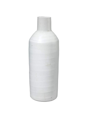 Dimple Carafe In Matte White Ceramic