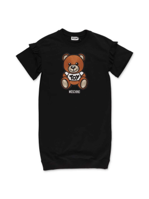 Moschino Kids Teddy Bear Embroidered T-shirt Dress