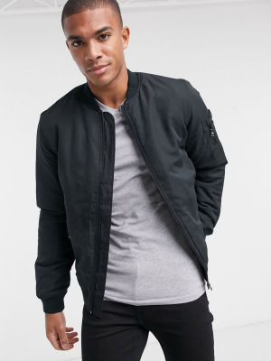 Only & Sons Ma1 Bomber Jacket In Black