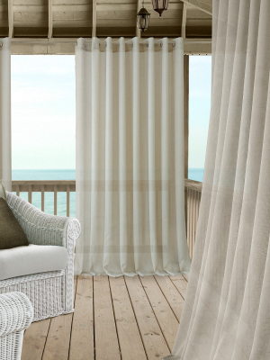 Carmen Sheer Extra Wide Indoor/outdoor Window Curtain For Patio, Porch, Cabana, Pergola, Deck - Elrene Home Fashions