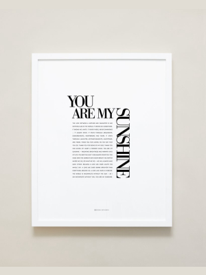 You Are My Sunshine Editorial Framed Print