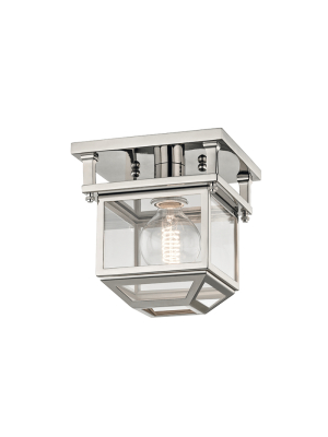 Hudson Valley Lighting Rutherford Ceiling Lamp - Polished Nickel & Clear