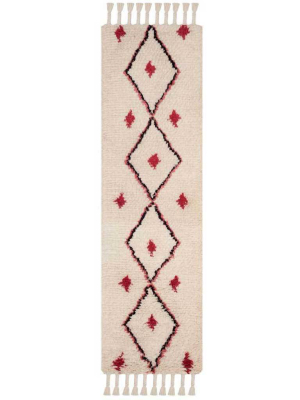 Casablanca Nomad Ivory/fuchsia Runner Rug