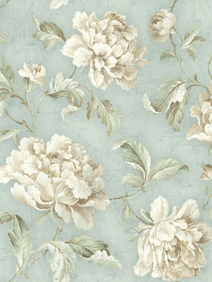 Vintage Floral Trail Wallpaper In Vintage Blue From The Vintage Home 2 Collection By Wallquest