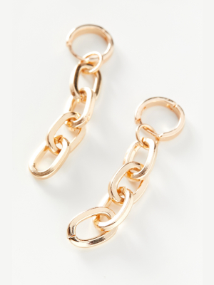 Huggie Statement Chain Drop Earring