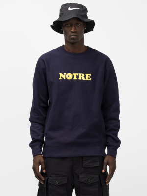 Notre X Premier Pleasant Peninsula Sweatshirt In Navy/yellow