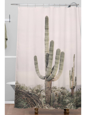 Sisi And Seb Pastel Cactus Shower Curtain Pink - Deny Designs