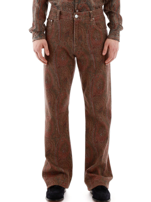 Etro Paisley Print Flared Jeans