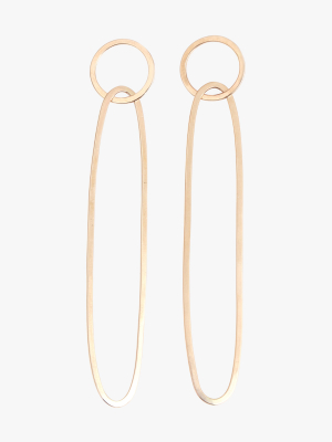 Round And Long Oval Earrings