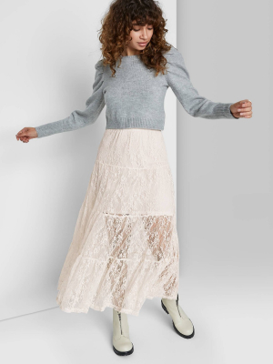 Women's Tiered Midi Lace Skirt - Wild Fable™