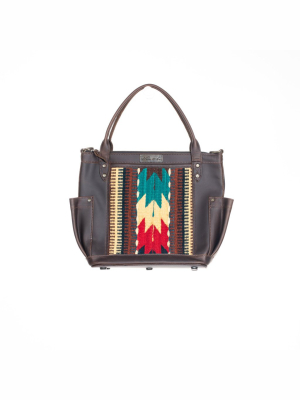 The Perfect Bag Medium - Mexico Collection - Handwoven Front No. 98022 - Painthorse Tumbled Leather