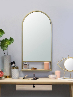 16.14" X 31.89" Madeline Mirror With Collapsible Shelf