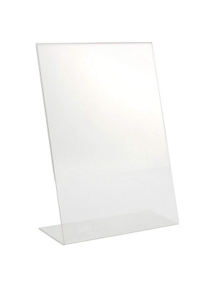 Sign Holder - Acrylic Sign Holder, Slant Back Title Holder, Clear Ad Frame, Letter Size, 8.2 X 11.2 X 3.2 Inches.