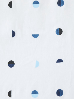 Blue Moons On White - Fabric By The Yard
