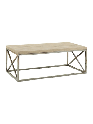 Metal Coffee Table Silver/cream - Everyroom