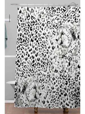 Pattern State Cheetah Sketch Shower Curtain Black/white - Deny Designs