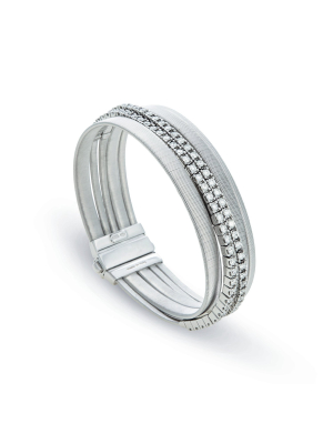 Marco Bicego® Masai Collection 18k White Gold And Diamond Five Strand Bracelet