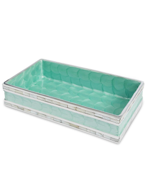 Julia Knight Classic 9" Guest Towel Tray In Aqua