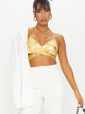 Gold Metallic Cut Out Front Panel Bodysuit