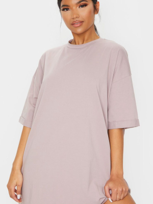 Mauve Oversized Boyfriend T Shirt Dress