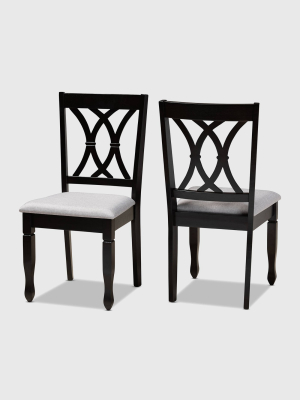 2pc Reneau Upholstered Wood Dining Chair Set - Baxton Studio