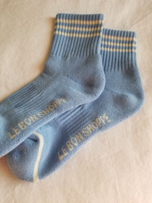 Short Striped  Socks In Parisian Blue