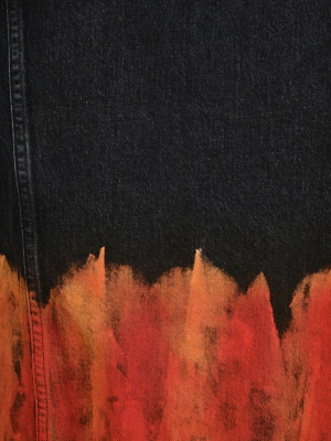 Marcelo Burlon County Of Milan Flame Printed Denim Jacket