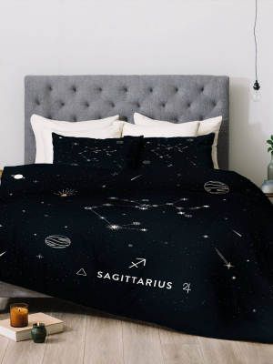 Cuss Yeah Designs Sagittarius Star Constellation Comforter Set - Deny Designs