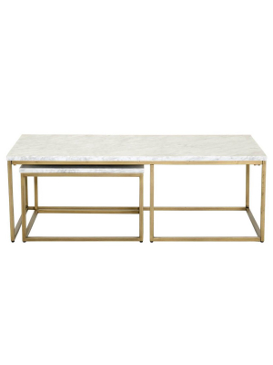 Blu Home Carrera Nesting Coffee Table - Gold