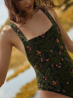 Café Herbal Embroidered One Piece