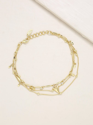 Delicate 18k Gold Plated Chain & Shark Tooth Anklet