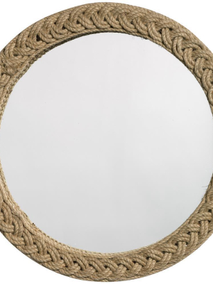 Jamie Young Braided Round Mirror In Jute