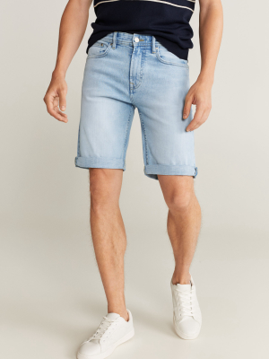 Light Wash Denim Bermuda Short