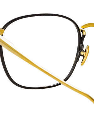 Hendrik Oval Optical Frame In Yellow Gold And Black