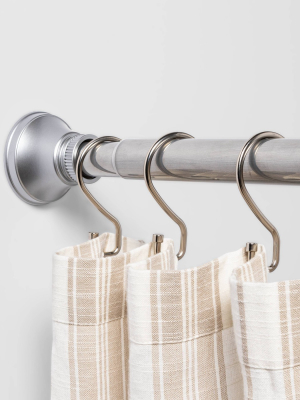 72" Rust Proof Stainless Steel Two-way Mount Trumpet Finial Shower Curtain Rod - Threshold™