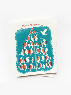 Christmas Bird Tree Card