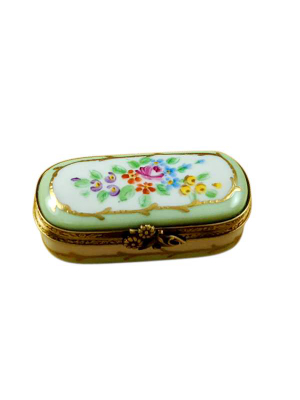 Green Floral Oblong Limoges