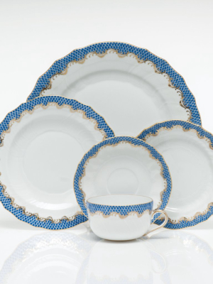 Fish Scale Dinner Plate, Blue