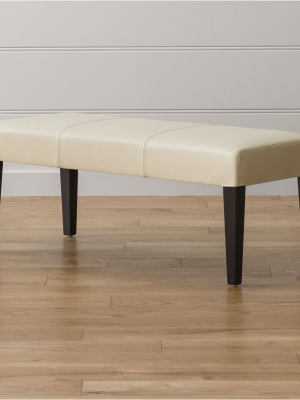 Lowe Ivory Leather Backless Bench