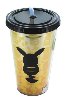 Just Funky Pokemon Pikachu Silhouette Gold 16oz Carnival Cup