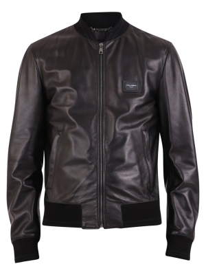 Dolce & Gabbana Leather Bomber Jacket