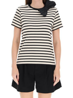 Redvalentino Bow Detail Striped T-shirt