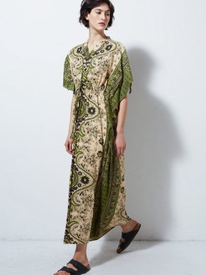 Vintage Green Paisley Caftan