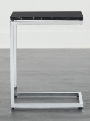 Smart Chrome C Table With Black Marble Top