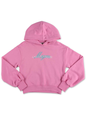 Msgm Kids Logo Printed Hoodie