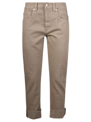 Brunello Cucinelli Logo Patch High-waisted Pants